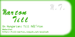 marton till business card